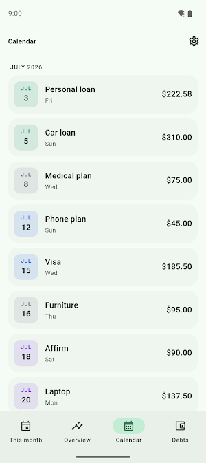 List Debt: Installment Tracker Screenshot 2