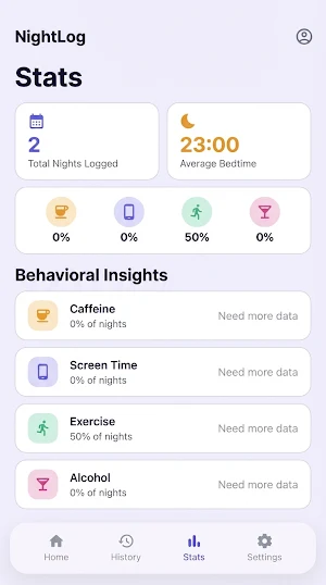 NightLog: Sleep Habit Tracker Screenshot 2