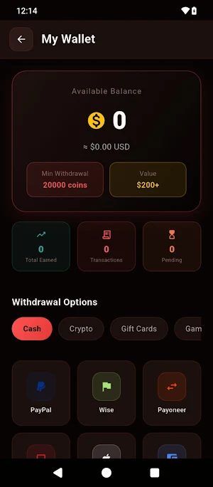 Watch Cash: Watch & Earn Screenshot 2