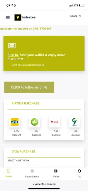 Yudeetee Cheap data, airtime,electricity and cable Screenshot 2