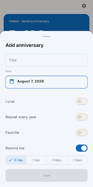 Diem – D-Day Countdown Widget Screenshot 0