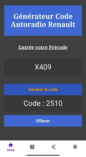 Générer Code Autoradio Renault Screenshot 3