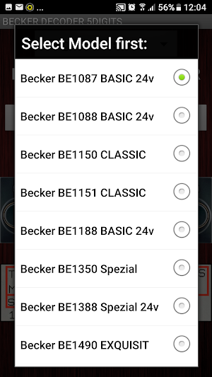Becker 5Digit Radio Code Screenshot 2