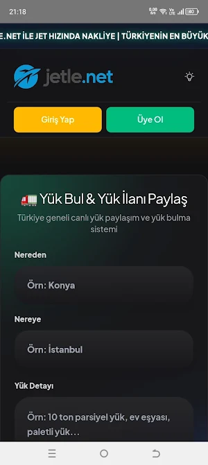 Jetle - Nakliyat Platformu Screenshot 0