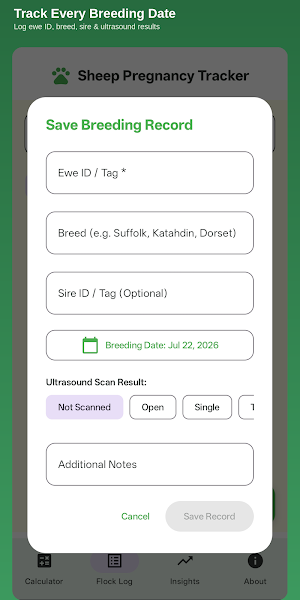 Sheep Pregnancy Calculator Screenshot 2