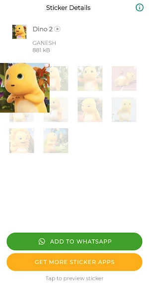 Yellow Dino Stickers for WA Screenshot 2