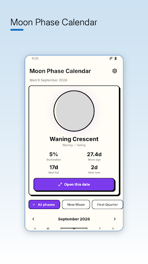 Moon Phase Calendar Screenshot 0