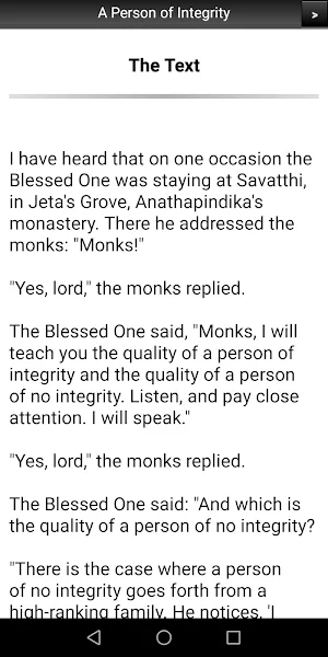 A Person of Integrity Sutta Screenshot 1