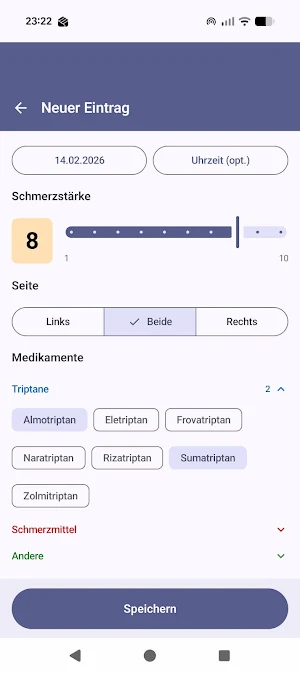 Kopfschmerz & Migräne Tracker Screenshot 1
