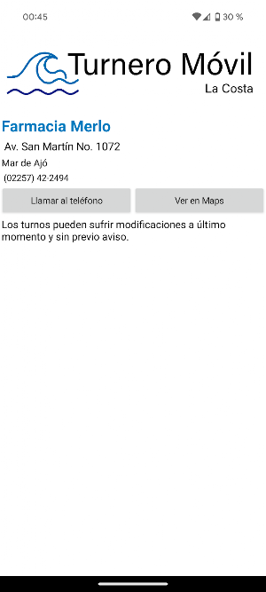 Turnero Móvil La Costa Screenshot 2