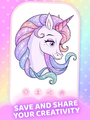 Sparkling Rainbow Unicorns Coloring Book For Kids Screenshot 3