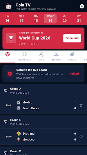 Cola TV - Live Matches Scores Screenshot 0