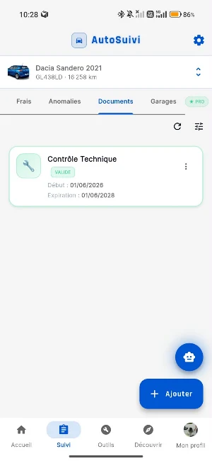 AUTOSUIVI - Suivi Automobile Screenshot 1