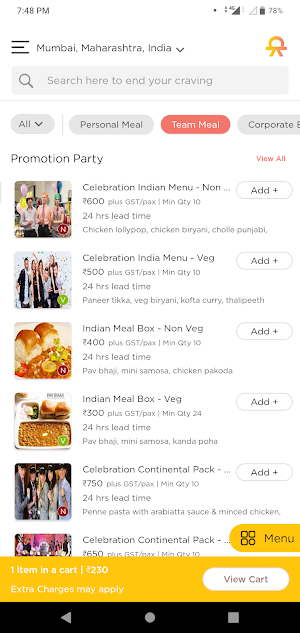 CloudKitch Virtual Food Court. Screenshot 2