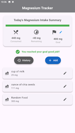 Magnesium Tracker Screenshot 1