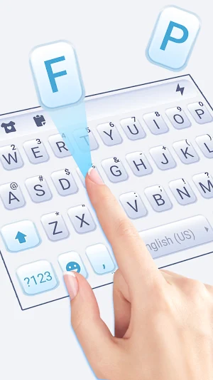 Simple Blue Business Keyboard Background Screenshot 1