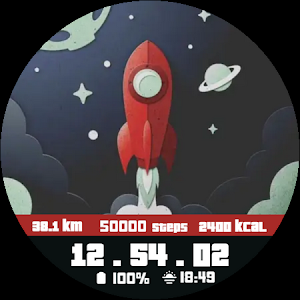 Spacecraft Animated Watch Face Screenshot 2