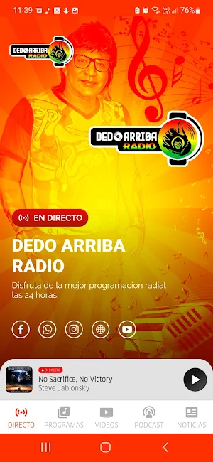 Dedo arriba radio Screenshot 1