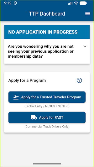 Trusted Traveler Screenshot 3