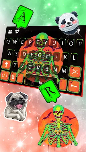 Spooky Bats Skeleton Themes Screenshot 2