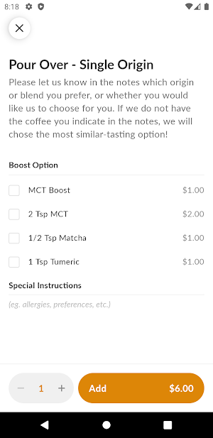 Aharon Coffee & Roasting Co. Screenshot 3