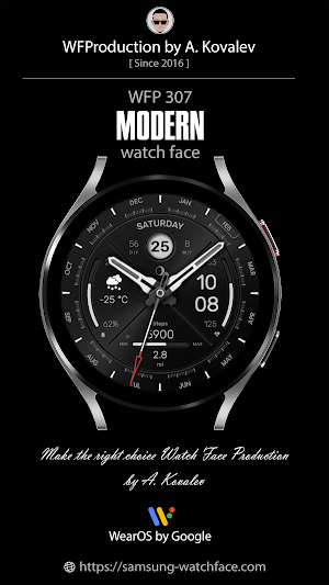 WFP 307 modern watch face Screenshot 0