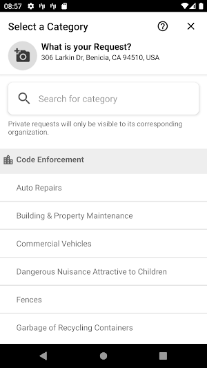 Benicia SeeClickFix Screenshot 2