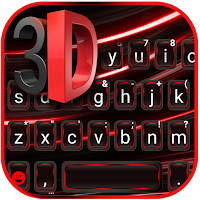 Black Red 3D Keyboard Theme