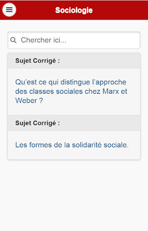 Sociologie : Sujets Corrigés Screenshot 0