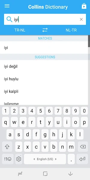 Dutch-Turkish Dictionary Screenshot 1