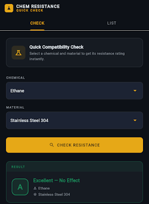 Chemical Resistance Check Screenshot 0