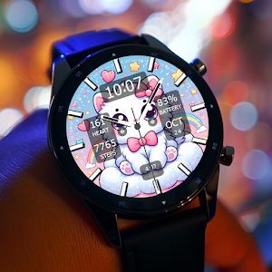 Key WF46 Cat Cute Watch Face Screenshot 1