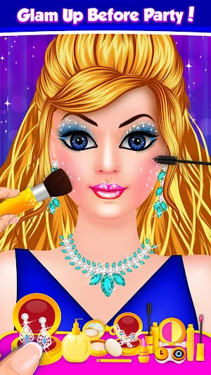 Prom Party Fashion Doll Salon Dress Up Game Screenshot 1