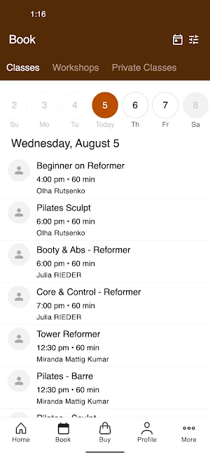 Swiss Pilates & Yoga Screenshot 1