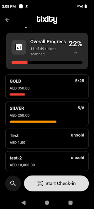 tixity Check-In Screenshot 2