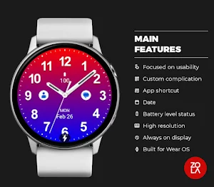 Casual Blue Red Watch Face Screenshot 1
