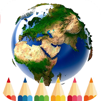 Coloring world map Glitter