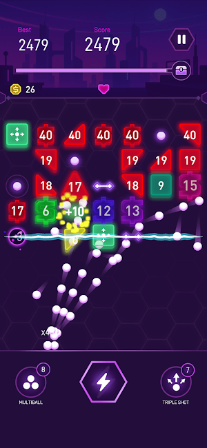 Neon Breaker Blast - Brick War Screenshot 3