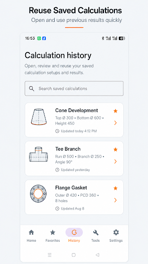 Fabrication Calculator Screenshot 1