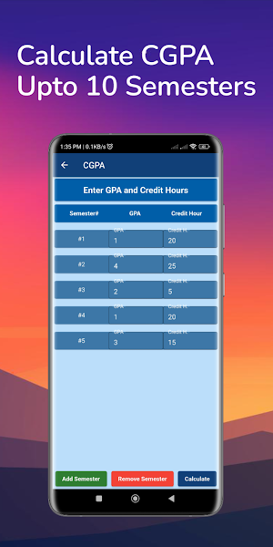 UMT GPA CGPA Calculator Screenshot 3