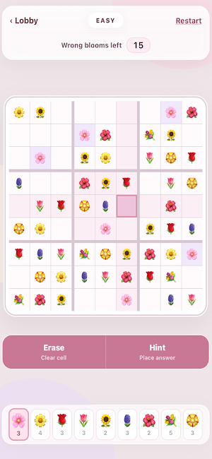 Flowerdoku - Hard Sudoku Game Screenshot 1