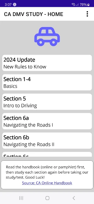 CA DMV Study Pro Screenshot 0
