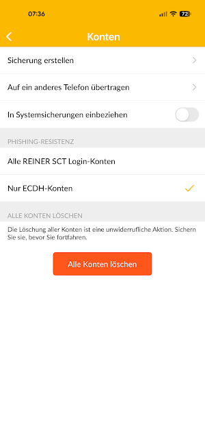 REINER SCT Authenticator Screenshot 2