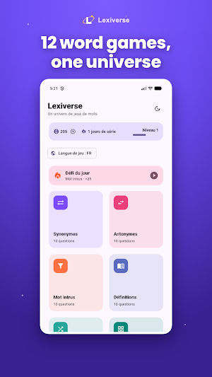 Lexiverse: Word Games Screenshot 0