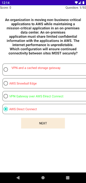 AWS SAP-C02 Practice Questions Screenshot 1