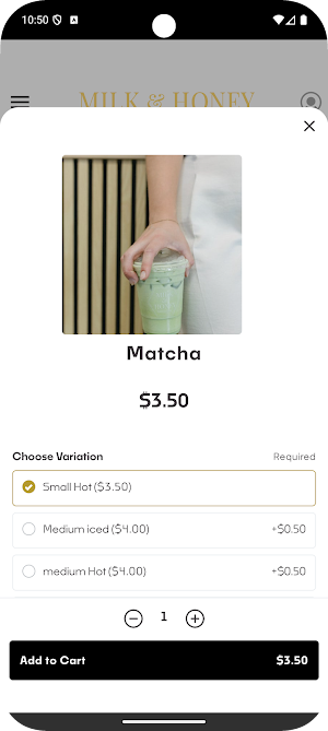 Milk & Honey Coffee Screenshot 1