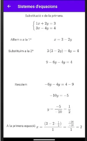 Sistemes d'equacions Screenshot 1