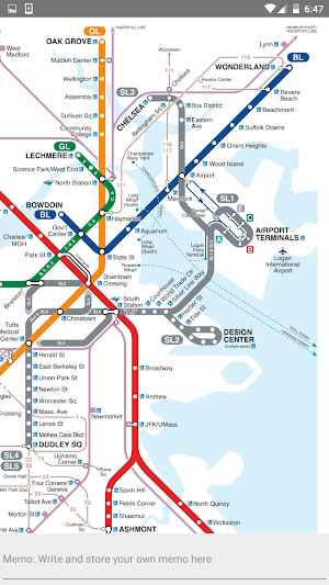 MBTA Boston T Map Screenshot 2