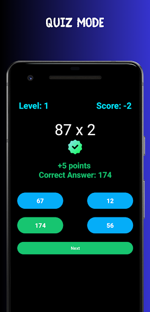 Math quiz offline game Screenshot 1