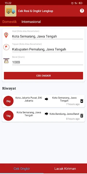 Cek Ongkir Cek Resi Lengkap Domestik Internasional Screenshot 0